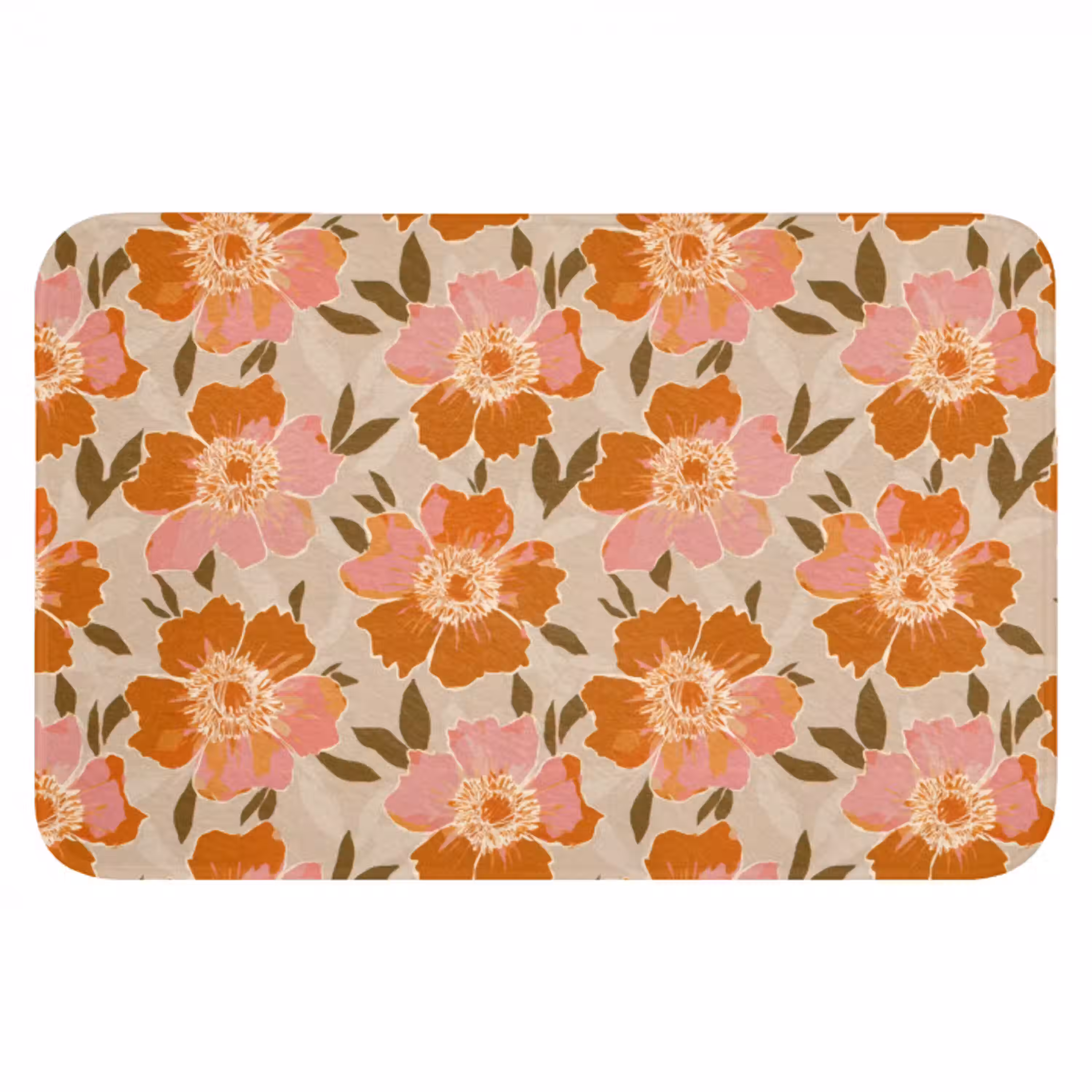 Bloemen - Motief - Retro WCmat klein 1009 -3d