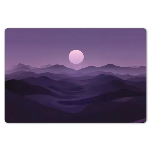 Heuvels - Paars - Mist - Zon Placemat vinyl groot -zzsfeer1_Kitchenyeah-website