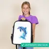 Springende dolfijn in aquarelspetters Rugzak - Zwart middel -sfeer4_UK