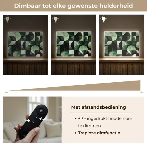 Abstract - Groen - Vormen Light Box met batterij (Wandlamp) middel -USP_dimbaarNL