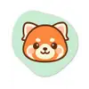 Rode panda - Groen - Cartoon Wandcirkel Organisch Forex 3mm klein -3d