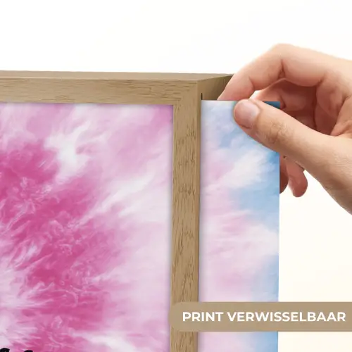 Tie dye - Abstract - Blauw - Roze Light Box met batterij (Wandlamp kind) middel -USP_websiteprintNL