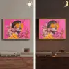 Zonnebril - Oranje - Vrouw - Planten Light Box met batterij (Wandlamp) middel -sfeer3