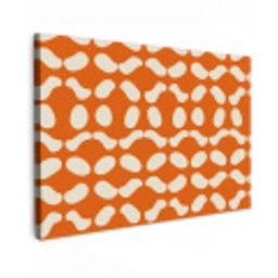 Oranje - Organische vormen - Wit canvas 2cm klein 34 -z3d