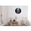 Kerstboom - Kerst - Abstract - Kleurrijk Wandcirkel aluminium klein -woonkamer