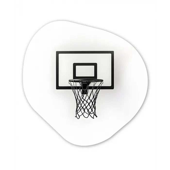 Basketbalbord - Minimalistisch - Zwart Wandcirkel Organisch Forex 3mm klein -3d