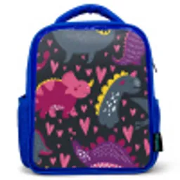 Dinosaurus - Kind - Patronen - Roze - Meisjes Kinderrugzak - Blauw middel -3d