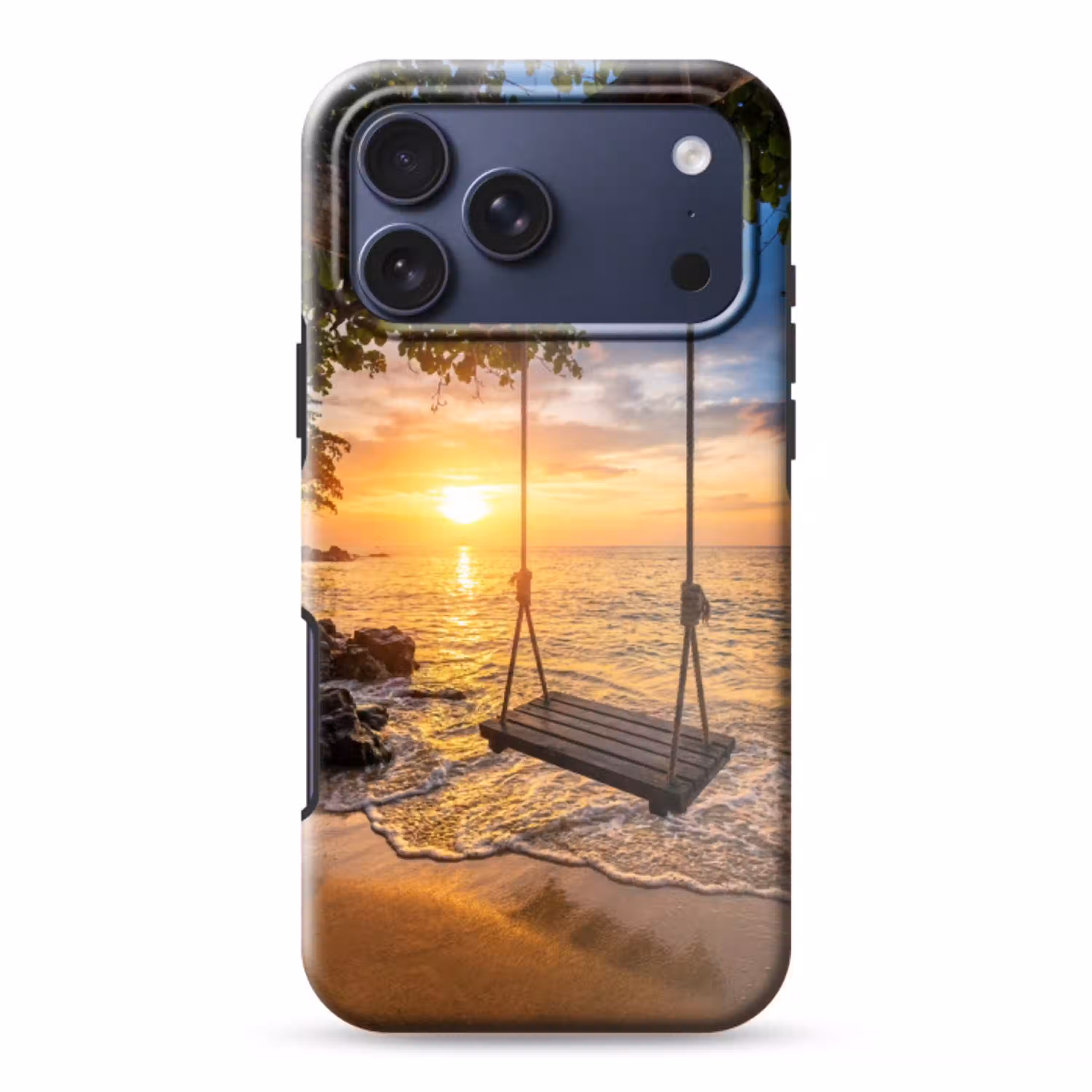 Schommel - Strand - Zonsondergang - Natuur - Oranje Toughcase MagSafe Apple iPhone 17 Pro Max klein -3d