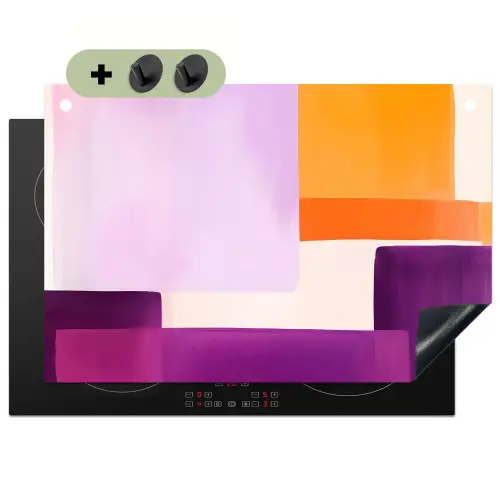 Vlakken - Abstract - Rechthoekig - Oranje Inductie beschemer met haakjes klein -3d