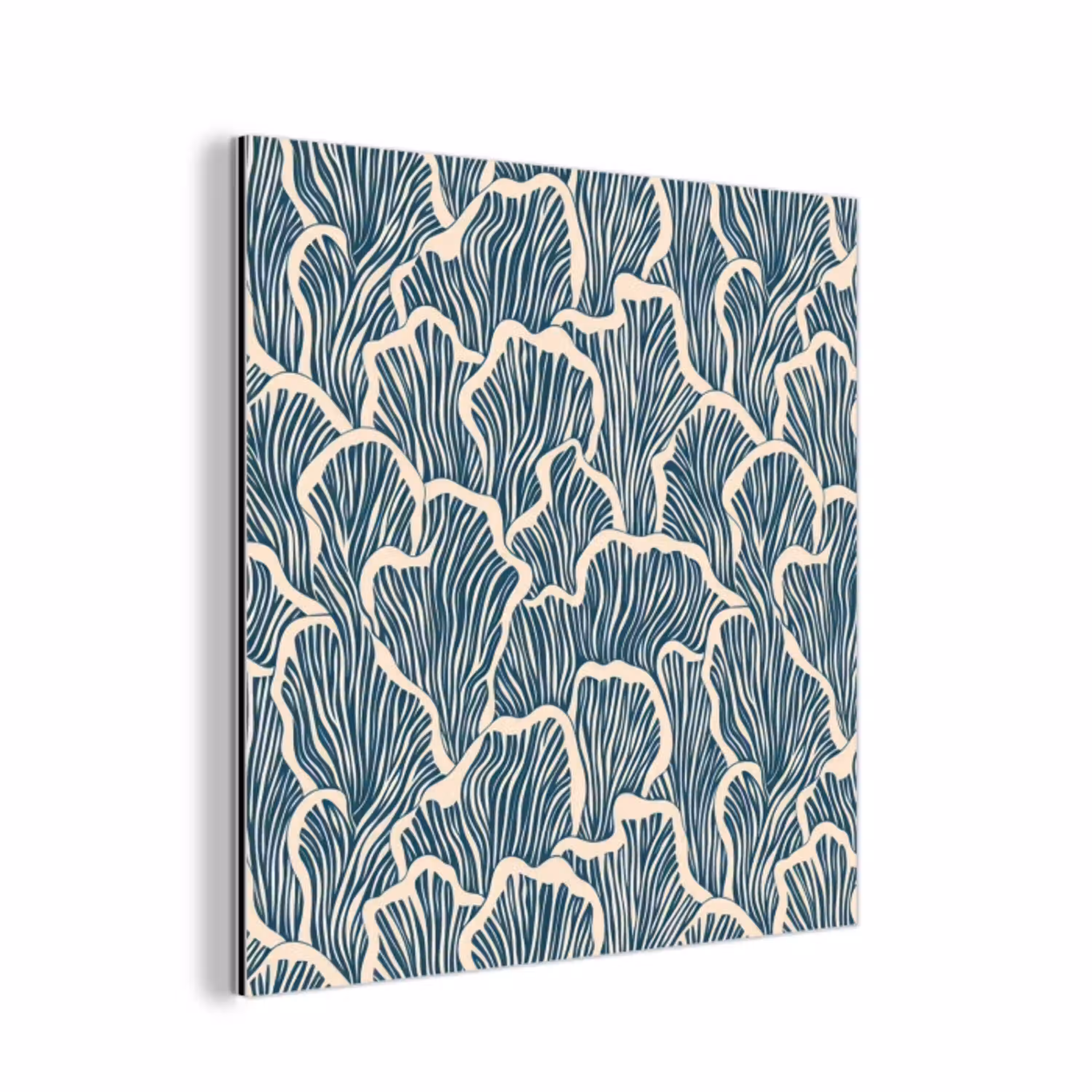 Organisch - Blauw - Crème - Schelpen aluminium wit klein 46 -3d