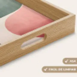 Abstract - Golven - Sierlijk - Roze Dienblad Rechthoek middel -USP_HandgreepES