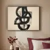 Cirkels - Lijnen - Vormen - Zwart Textielframe zwart klein -sfeer1