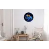 Octopus - Stippen - Blauw - Zee Wandcirkel aluminium klein -woonkamer