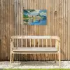 Berg - Skyline - Strand - Water Tuinposter op houten frame 2 cm dik klein -sfeer4