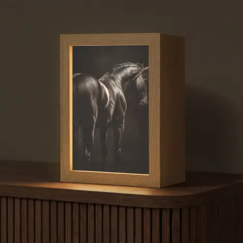 Krachtig - Paard - Donker Light Box met kabel (Tafellamp) klein -z3d_website