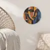 Abstract - Portret - Kleurvakken Akoestische PET Vilt - Rond klein -sfeer4