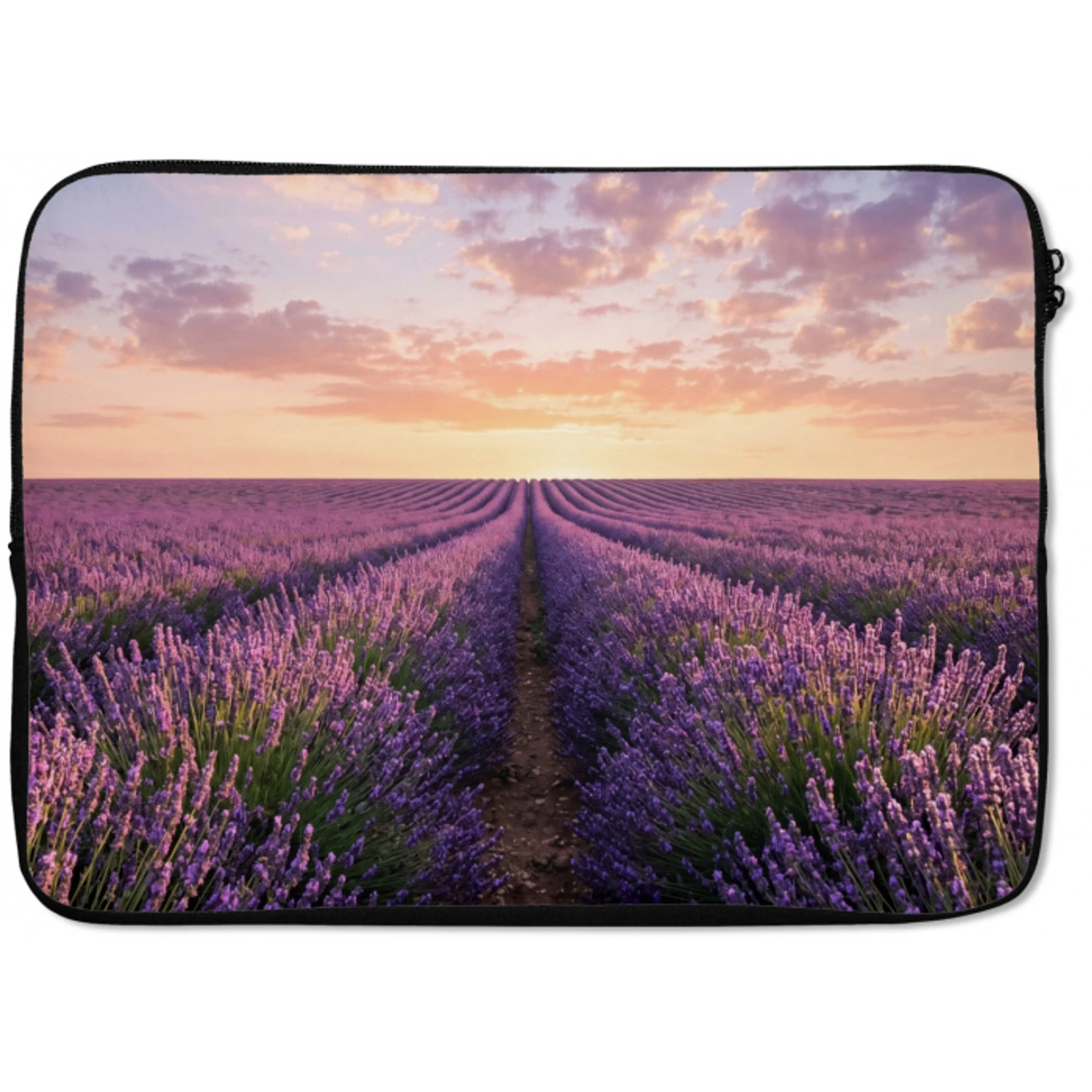 Landschap - Lavendelveld - Paars laptophoes neopreen klein -zkaufland3dotto