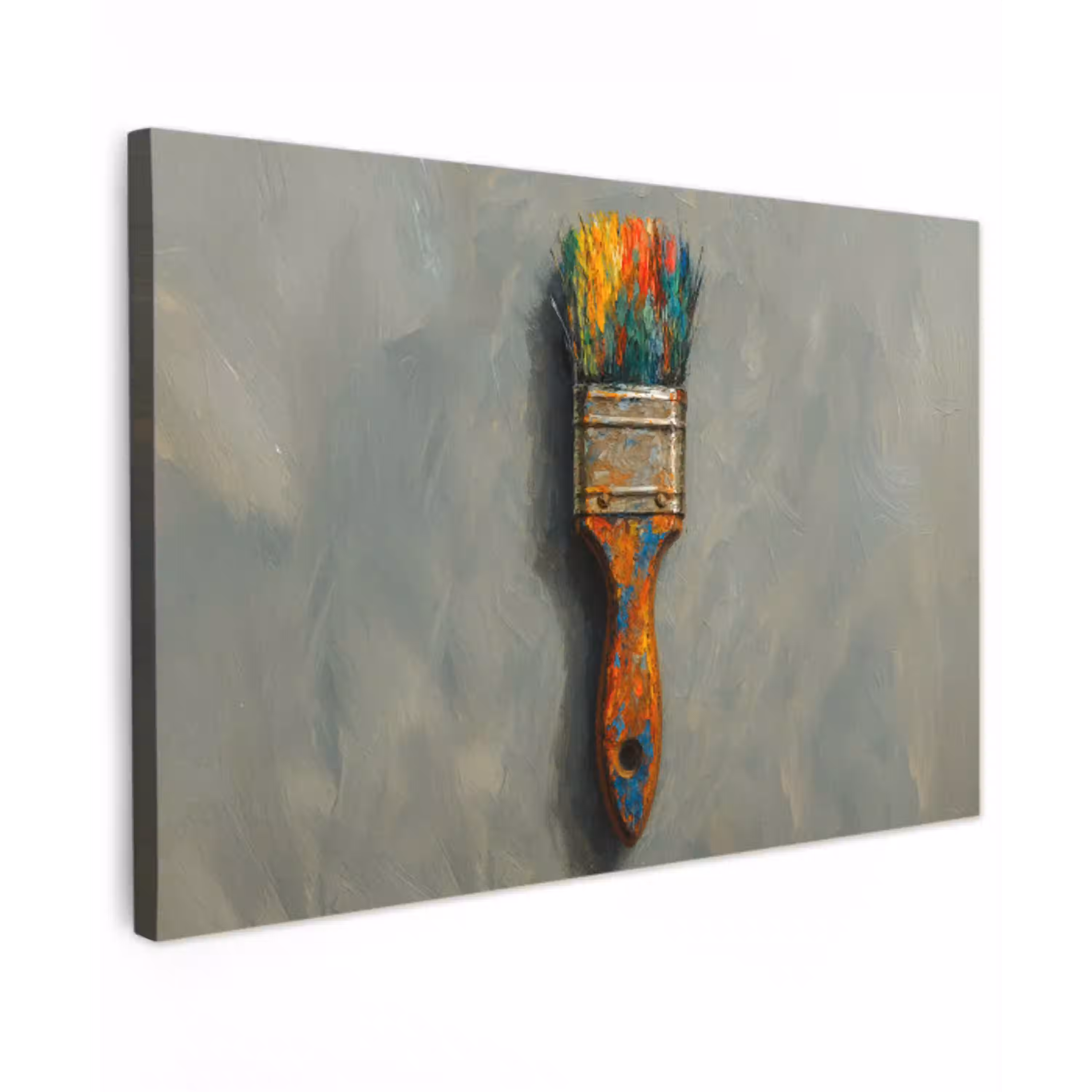 Verf - Kwast - Schilderij Tuinposter op houten frame 2 cm dik klein -3d