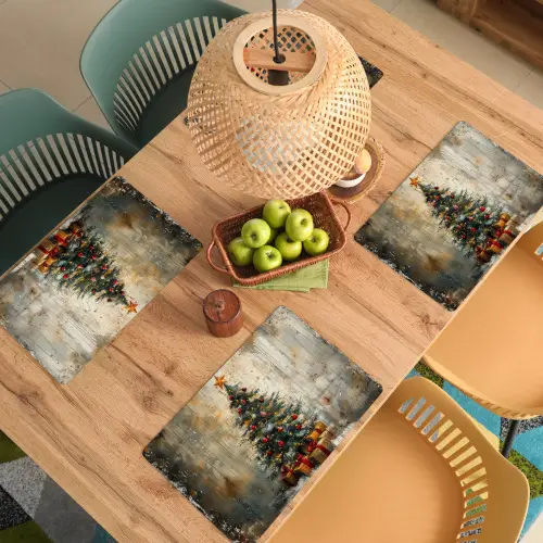 Kerstboom - Vintage - Kerst - Cadeau Placemat vinyl groot -zzsfeer5_Kitchenyeah-website