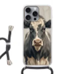 Koe - Portret - Dieren - Modern Hoesje iPhone 16 Pro Max met koord klein -3d