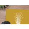 Lijnillustratie - Ananas - Bladkroon - Okergeel muismat rubber klein -closeup