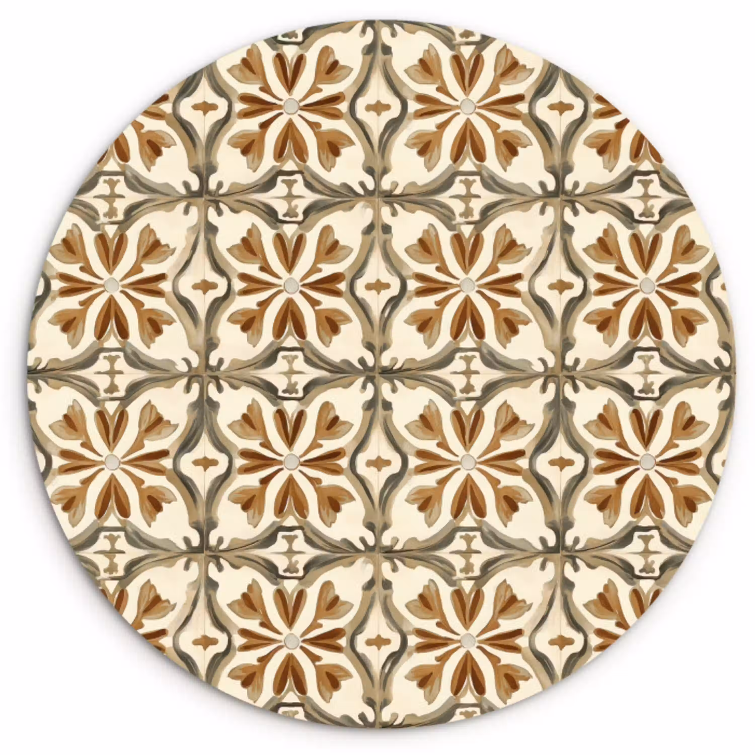 Siertegel - Patroon - Bruin Wandcirkel kunststof plaat 5mm dik klein 188 -3d