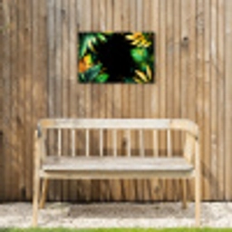 Bladeren - Groen - Geel - Verf - Jungle Tuinposter op houten frame 2 cm dik klein -sfeer4