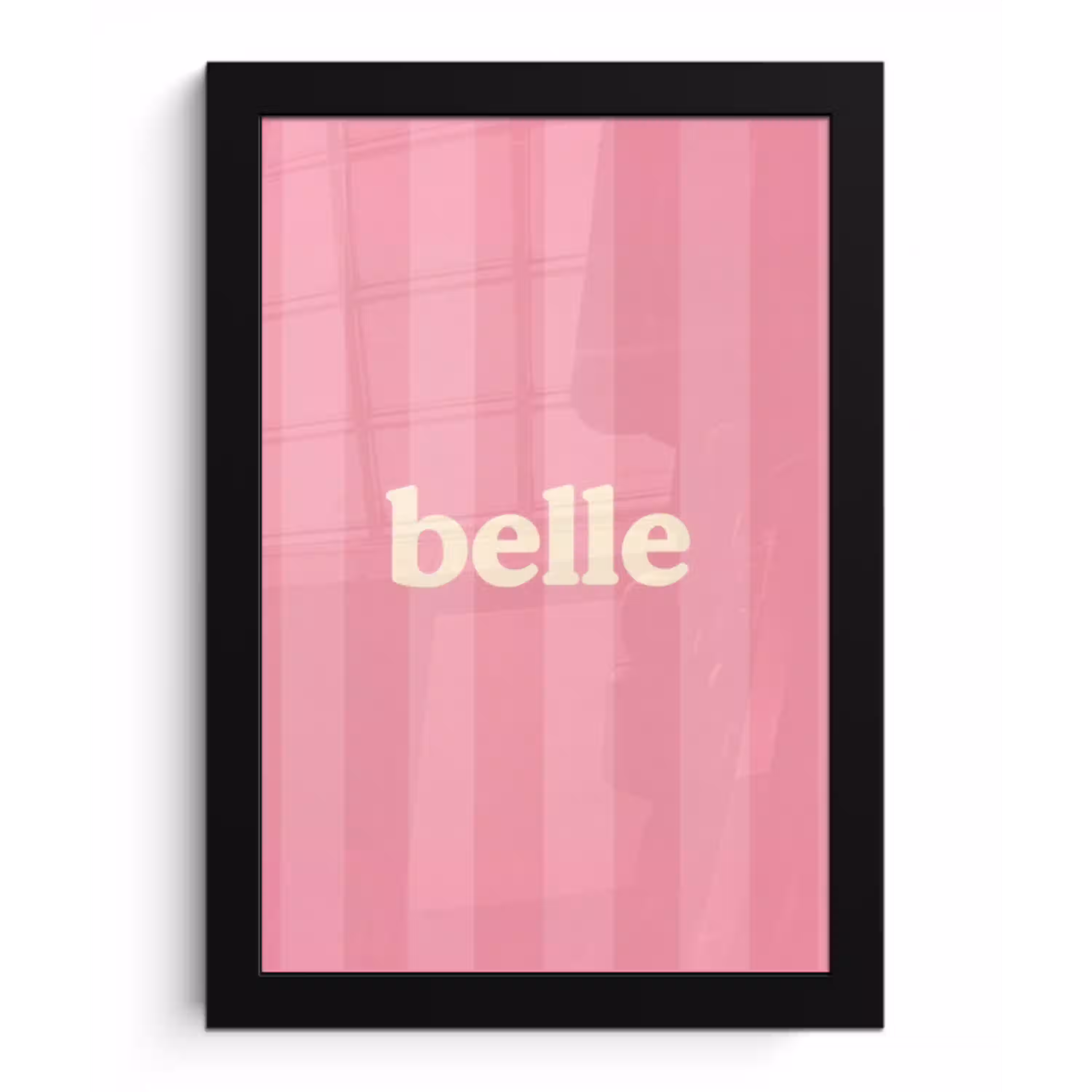 Roze - Gestreept - Belle fotolijst zwart zonder passe partout klein -3d