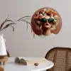 Vrouw - Macarons - Bril Wandcirkel behangsticker klein -sfeer3