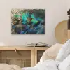 Veren - Pauwveren - Pauw - Blauw - Kunst PET vilt klein -sfeer3
