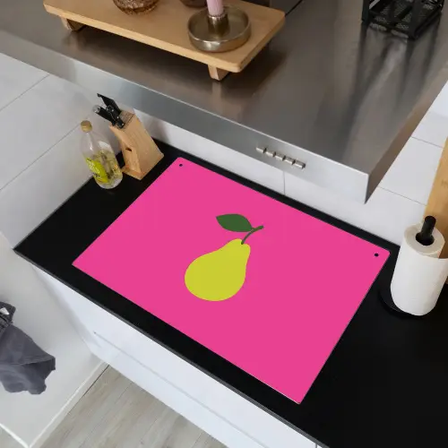 Illustratie - Fruit - Peer - Groen Inductie beschemer met haakjes klein -sfeer1