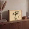 Overlappende profielen - Lichtbruin - Zwart Light Box met batterij (Wandlamp) middel -sfeer2