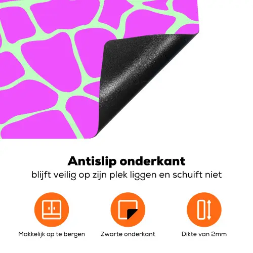 Mintgroen - Roze - Vlekken - Patroon Inductie beschermer vinyl 3mm klein 276 -zzzzzzz-td-onderkant