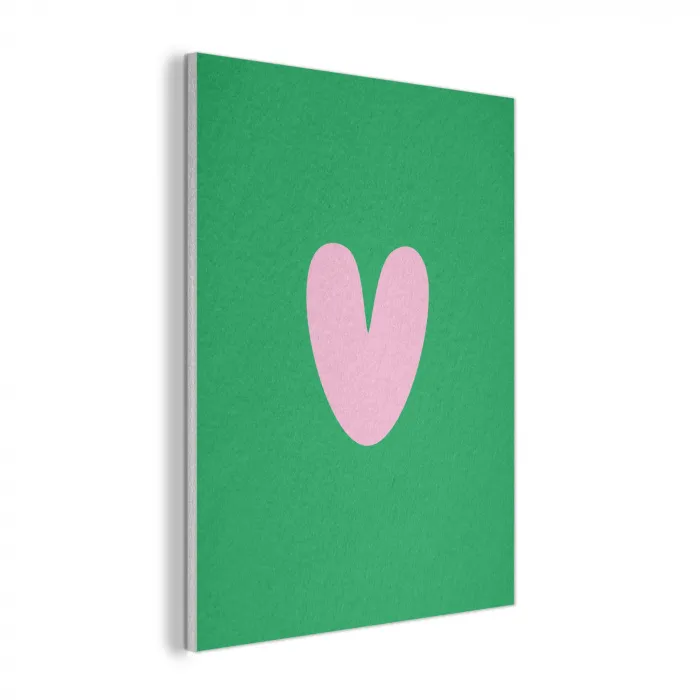Groen - Hart - Minimalistisch - Valentijn PET vilt klein -3d