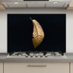 Bladeren - Luxe - Goud - Zwart - Natuur keuken achterwand spatscherm klein -3d_website