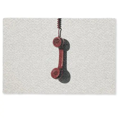 Telefoon - Koord - Rood - Minimalistisch Deurmat klein -zkaufland3d