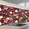 Donker - Bladeren - Fruit - Patroon keuken achterwand 2 middel 871 -3d_schuin