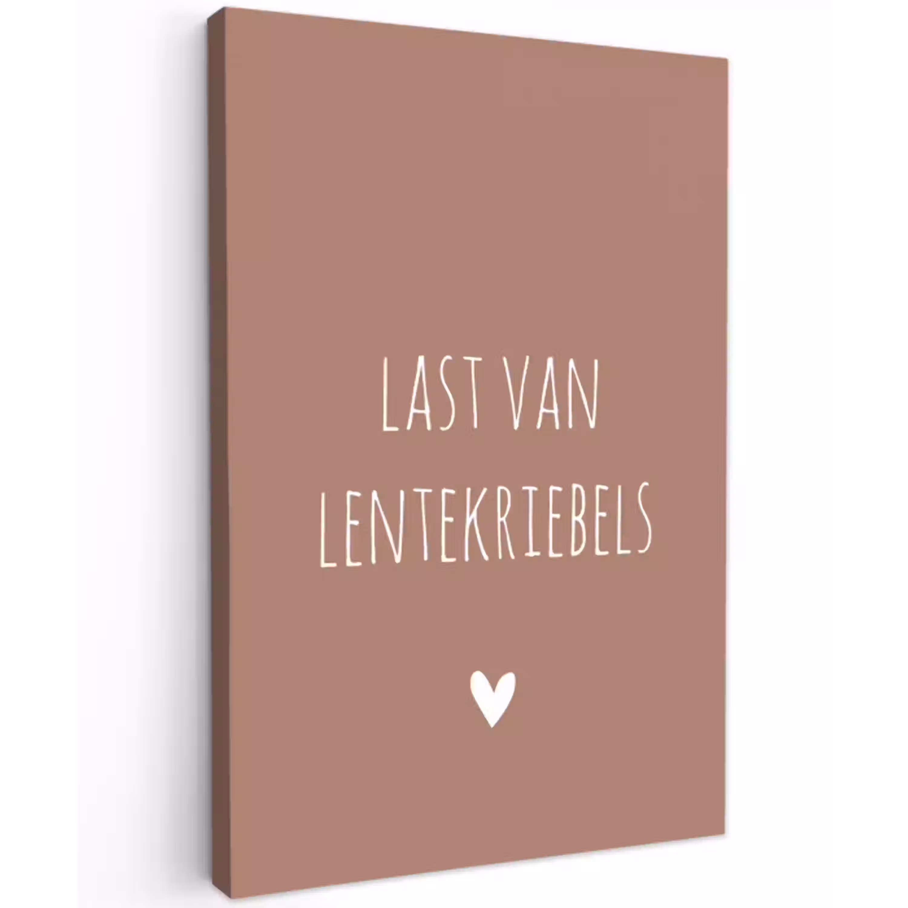 Spreuken - Last van lentekriebels - Quotes Tuinposter op houten frame 2 cm dik klein -3d