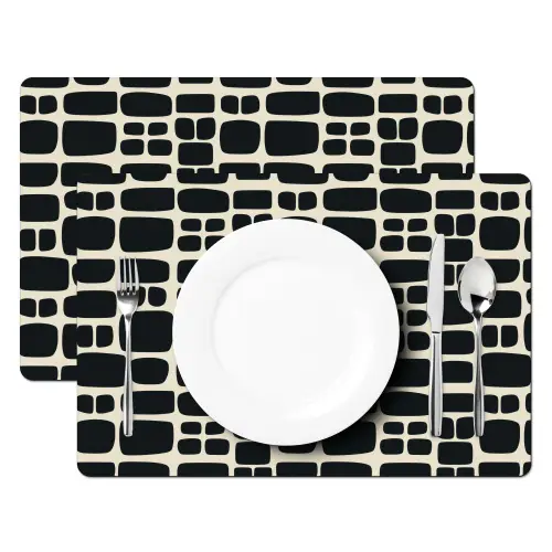 Modern - Organisch - Zwart Placemat vinyl groot 368 -zzsfeer2_Kitchenyeah-website