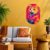 Kat - Kimono - Bloemen - Roze Wandcirkel Ovaal Forex klein -sfeer4