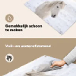 Paard - Kop - Winter - Dieren - Wit Inductie beschemer met haakjes klein -ky-schoon-nl