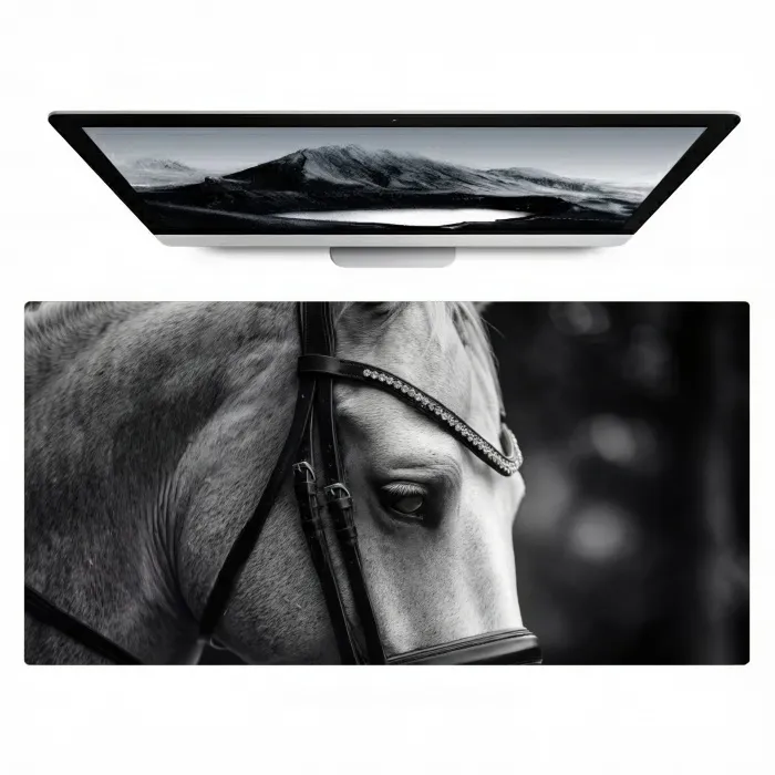 Paard - Schimmel - Portret Muismat XXL klein -zzz3d