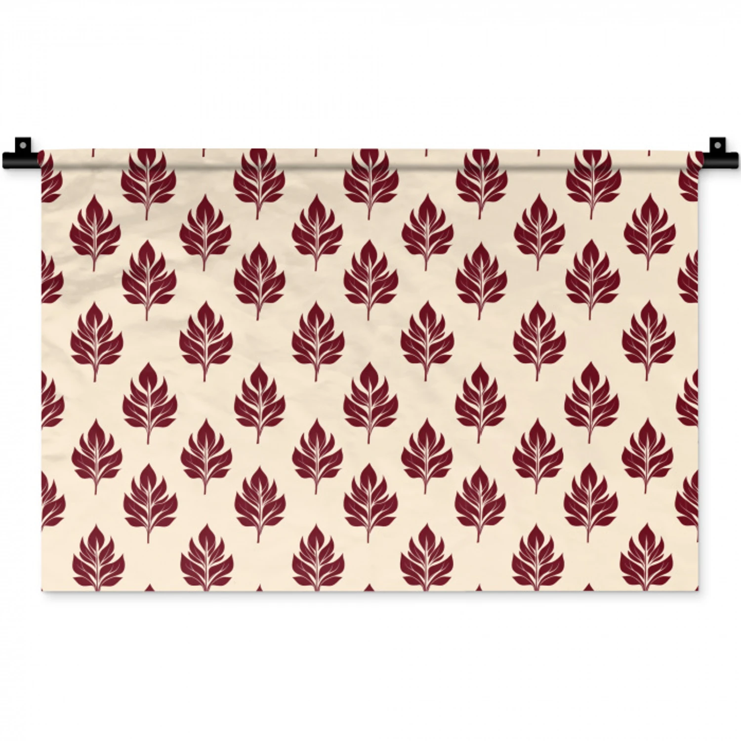 Botanisch - Patroon - Bordeaux Wandkleed katoen klein 269 -zz3d
