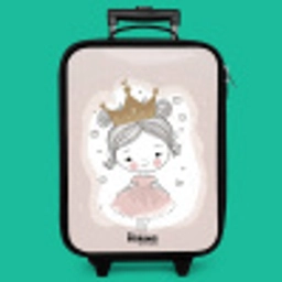 Prinses op gekleurde achtergrond met hartjes Kinderkoffer - Zwart klein -zzz_website3d_nbs