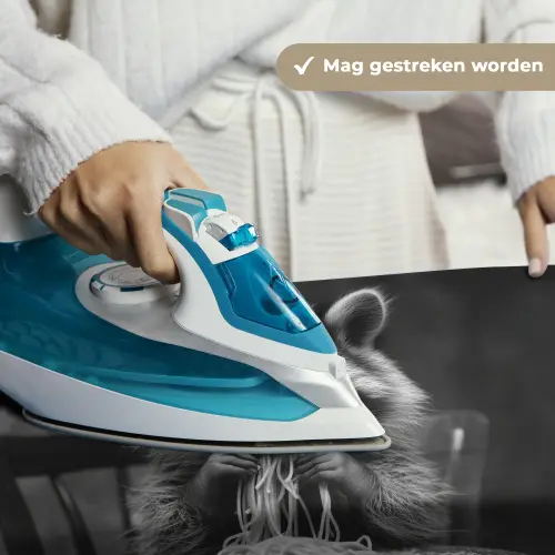 Wasbeer - Cute - Pasta - Tafelkleed - Zwart - Wit Wandkleed katoen klein -sfeer9