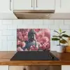 Boeddha - Beeld - Sakura - Buddha - Kersenbloesem keuken achterwand spatscherm klein -sfeer2
