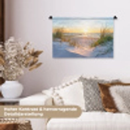 Strand - Zon - Duin - Gras - Zand - Horizon Wandkleed katoen klein -tsfeer1_DE