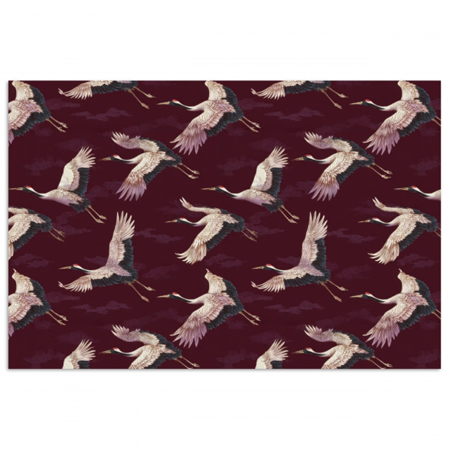 Kraanvogels - Klassiek - Bordeaux poster papier klein 62 -3d