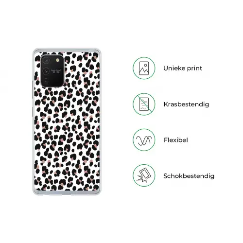 Vlekken - Zwart - Onregelmatig - Luipaard Telefoonhoesje Samsung Galaxy S10 Lite klein 364 -specsS10Lite