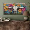 Schedel - Bloemen - Graffiti PET vilt middel -sfeer2